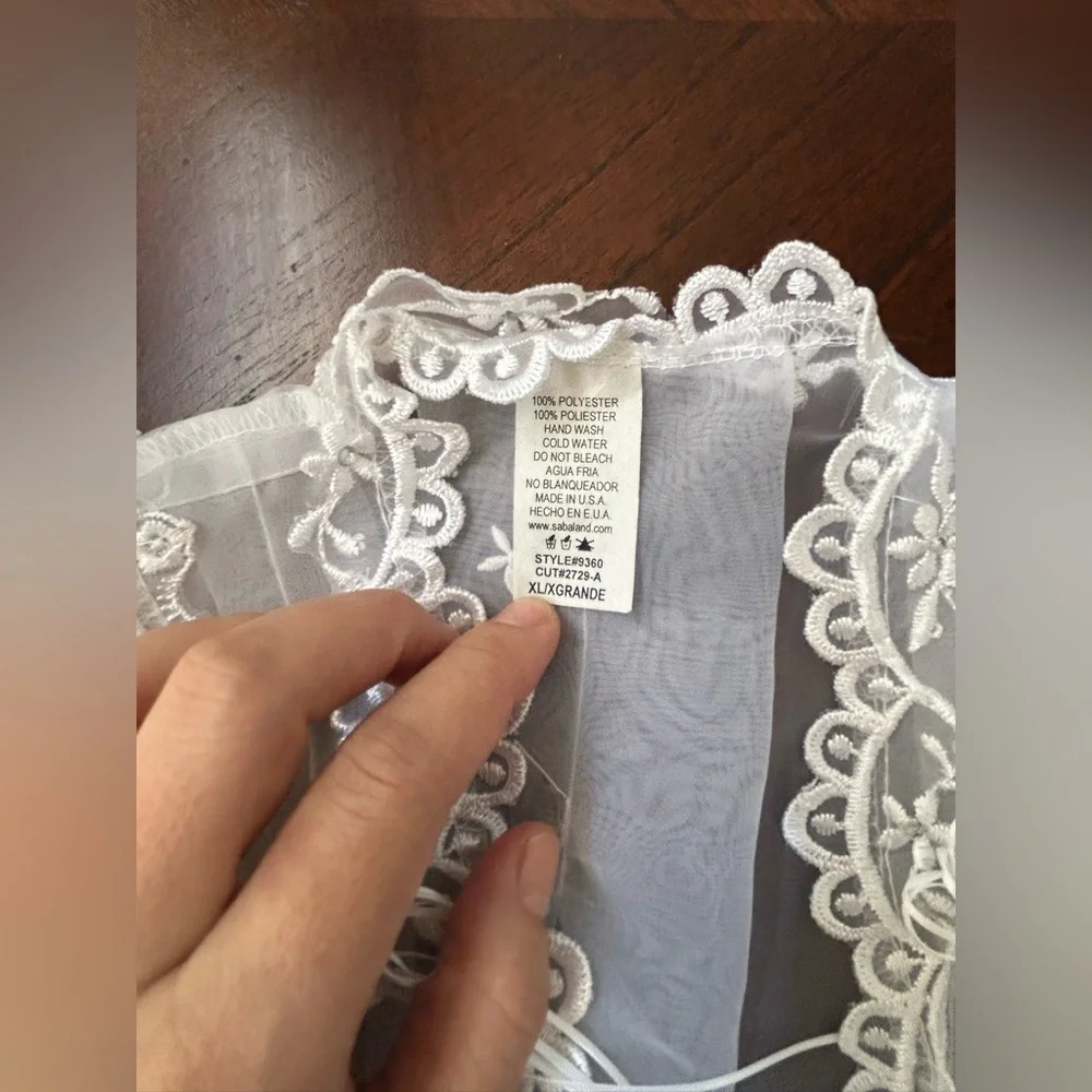 SABALAND Elegant White Lace Kids Costume  SIZE XL